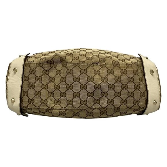Auth GUCCI GG Pattern, Horse Bit 162900 Dark Brown Beige Cream Jacquard Leather - Picture 5 of 16